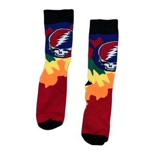 3/$25 🍄 Grateful Dead Patterned Skull Color Drip Fashion Crew Socks Unisex OSFA